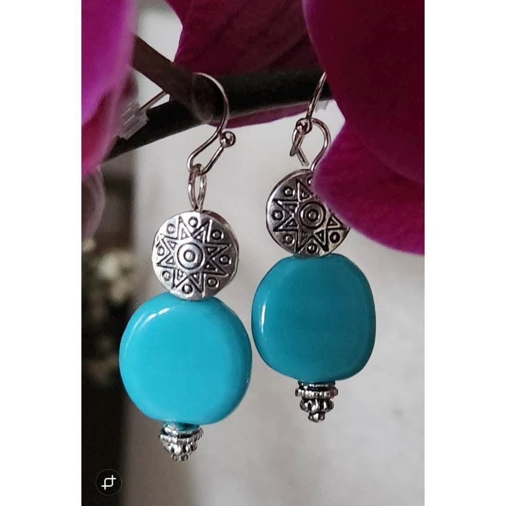 Blue‎ Turquoise  Dangle earrings by MerakiMimos women gift